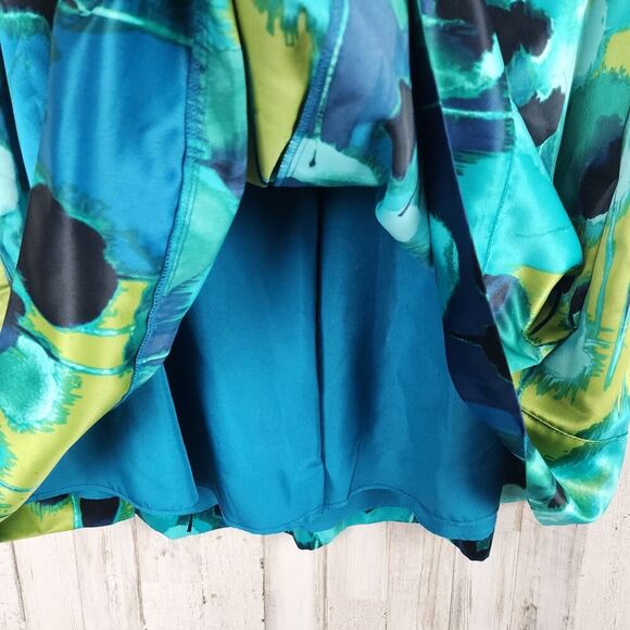 Worthington Multicolored Lined Midi Skirt Blue Size 8 - Picture 8 of 10